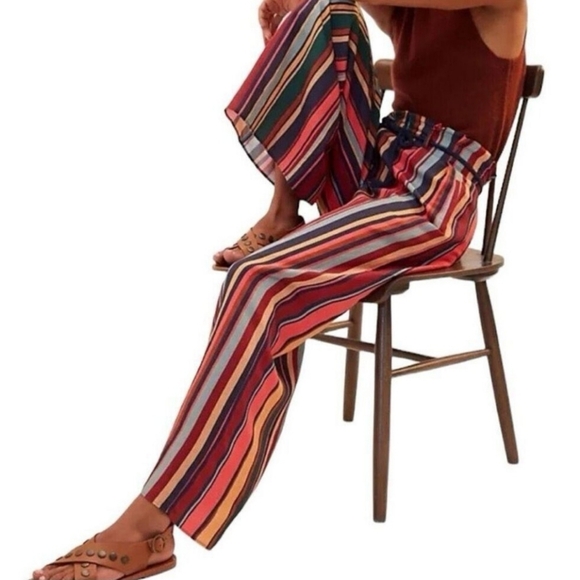 FARM RIO Augustine Striped Wide Leg Linen blend Pants Anthropologie Size XS - Picture 15 of 16
